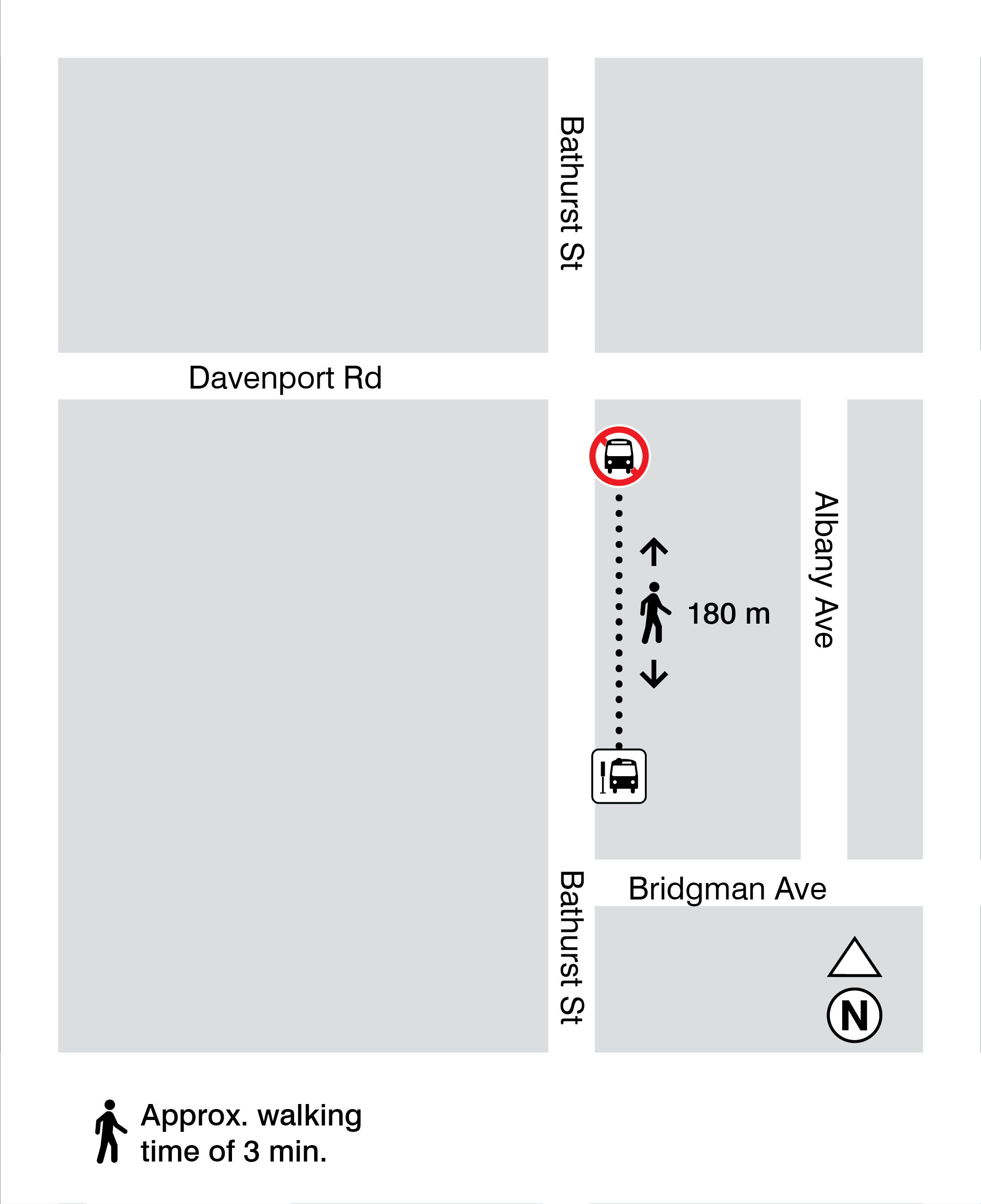 Map for stops 117 and 153