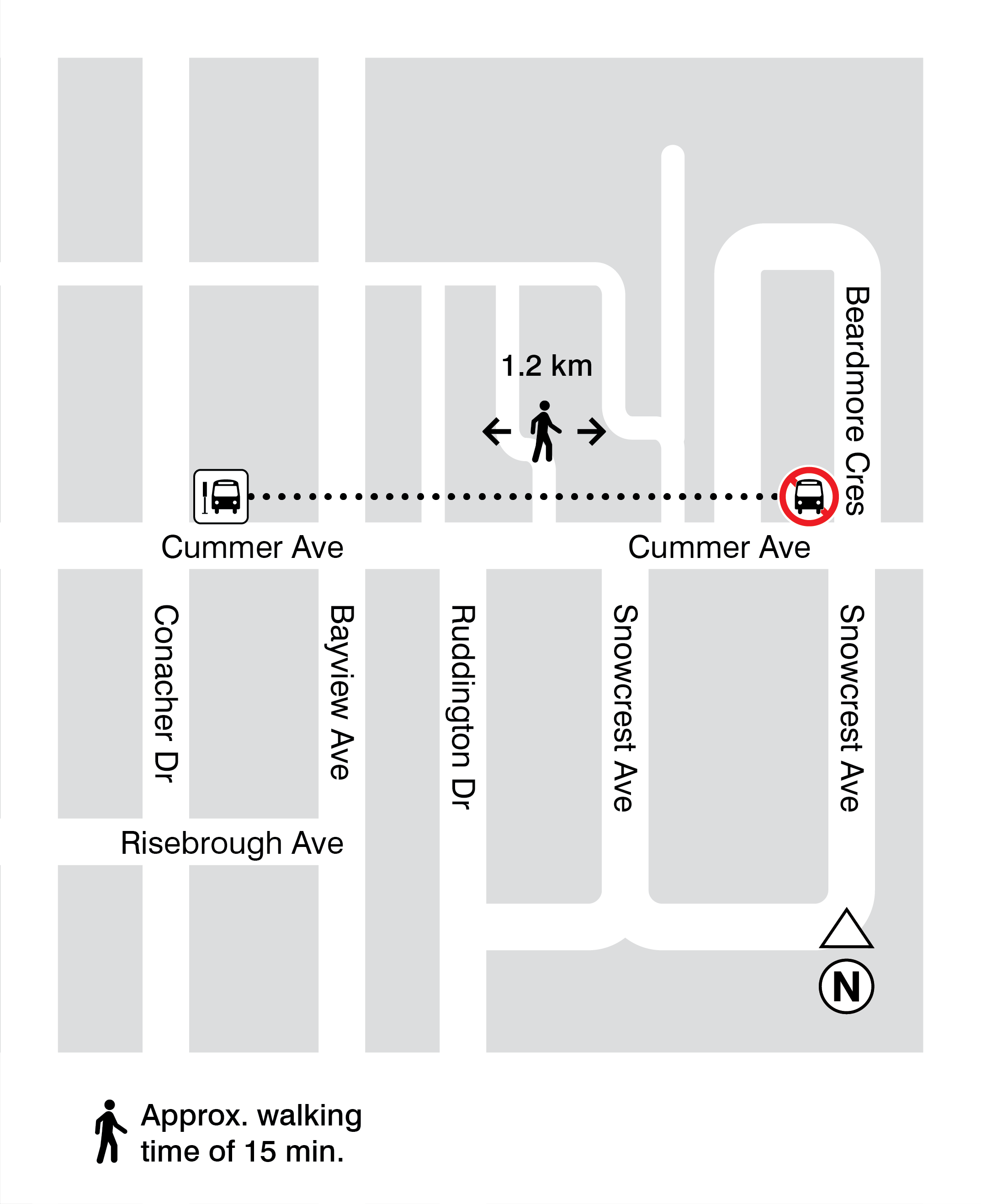 Map for stops 16326 and 1806