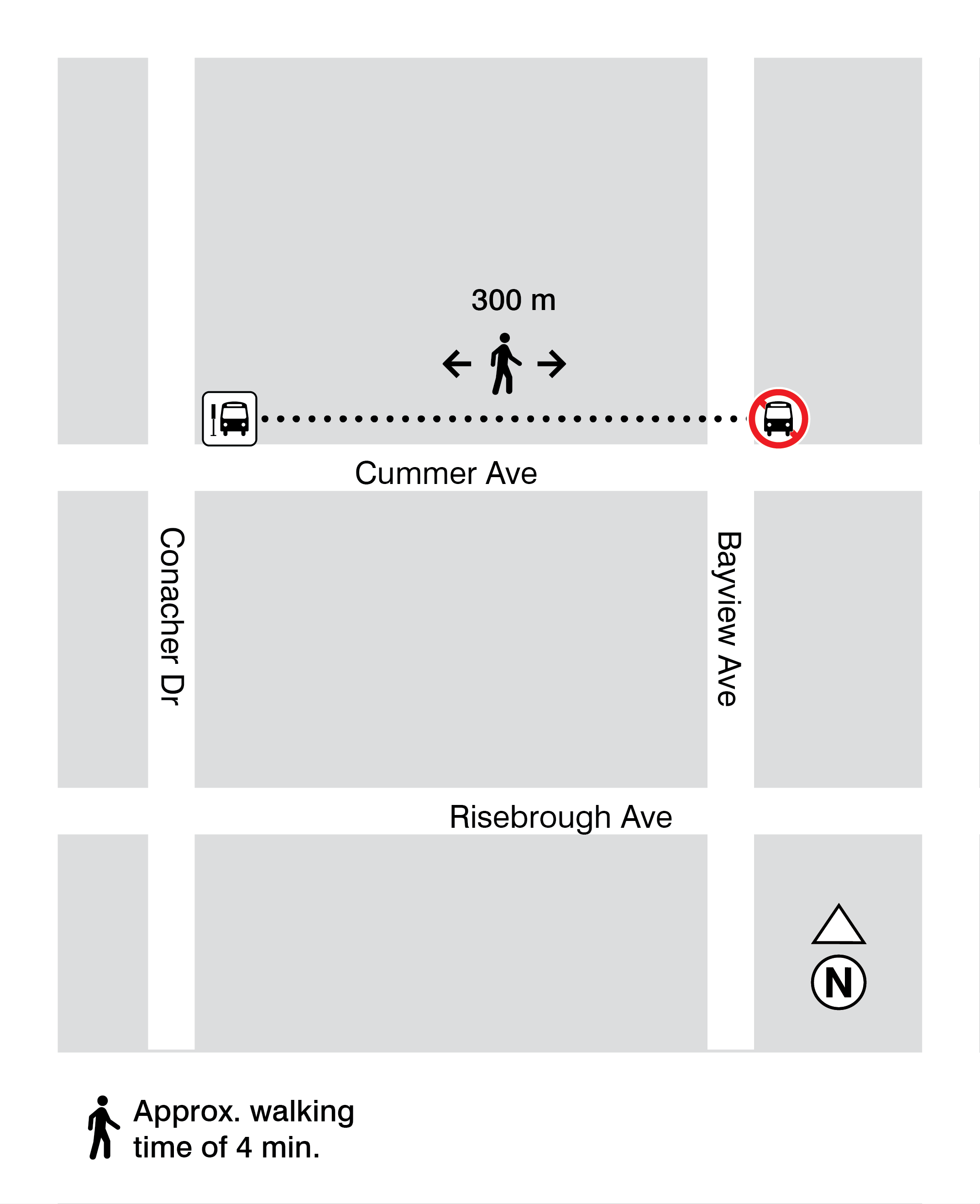Map for stops 1803 and 1806