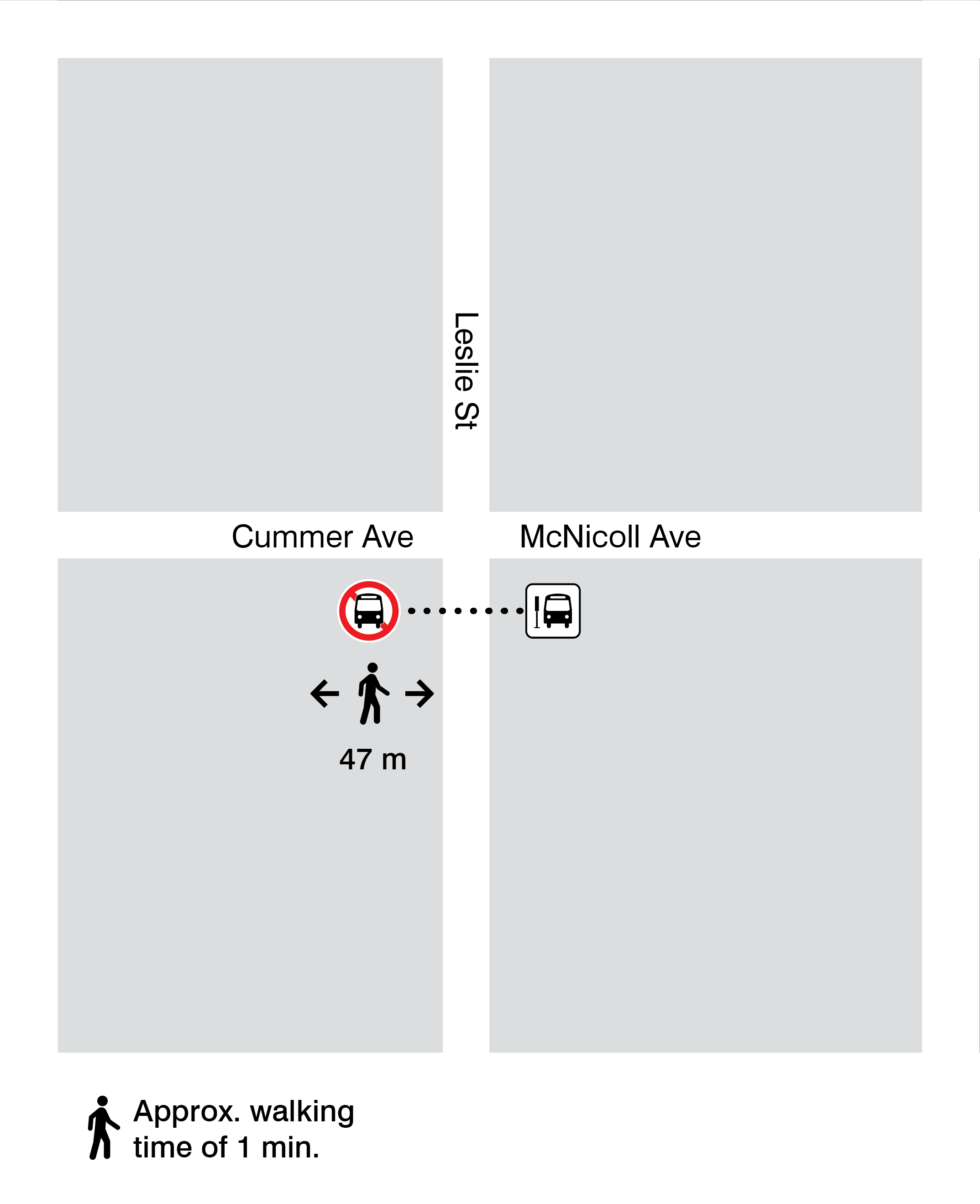 Map for stops 1810 and 5460