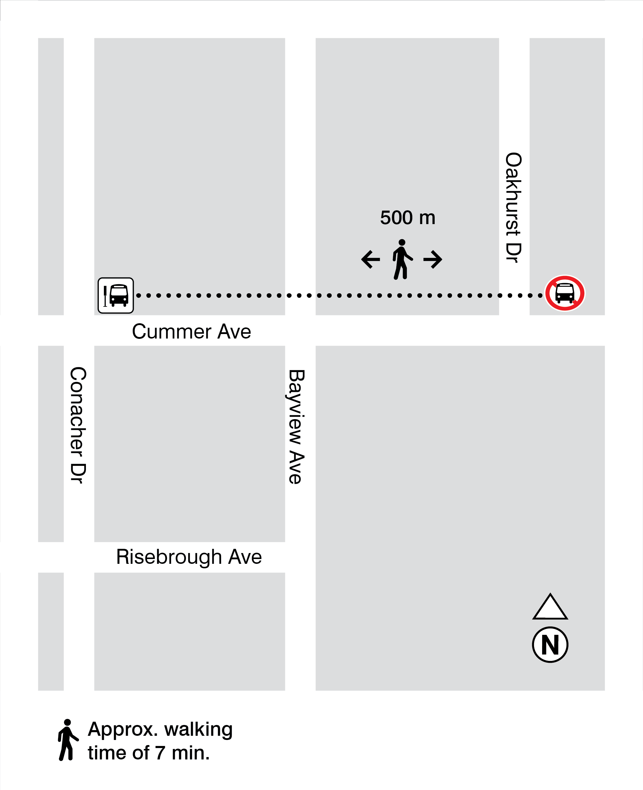 Map for stops 1816 and 1806
