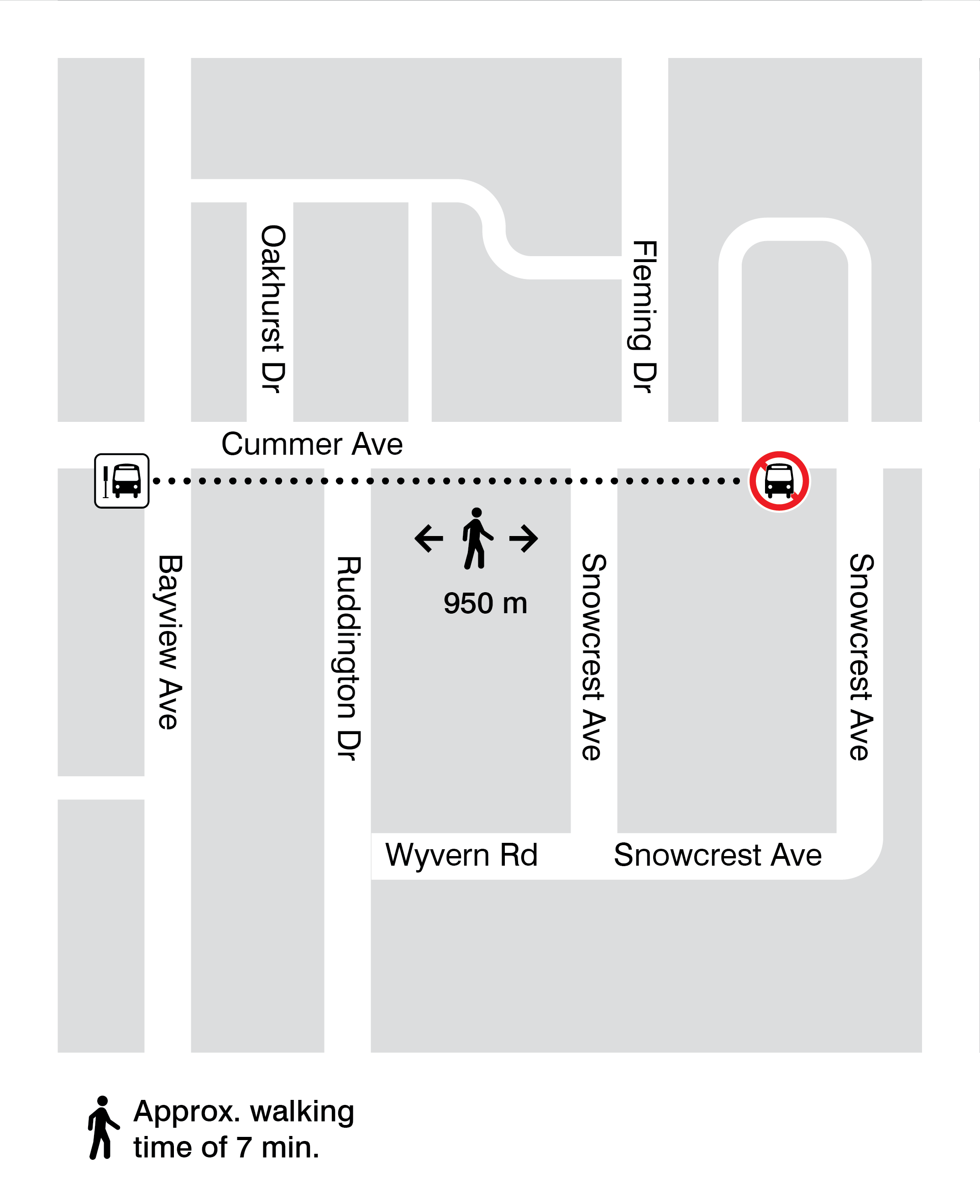 Map for stops 1821 and 1802