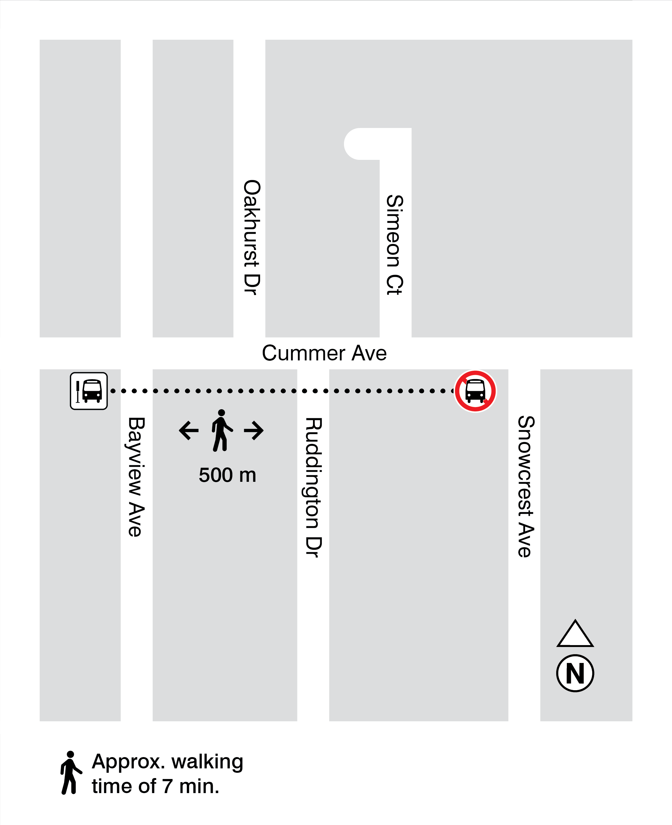 Map for stops 1822 and 1802