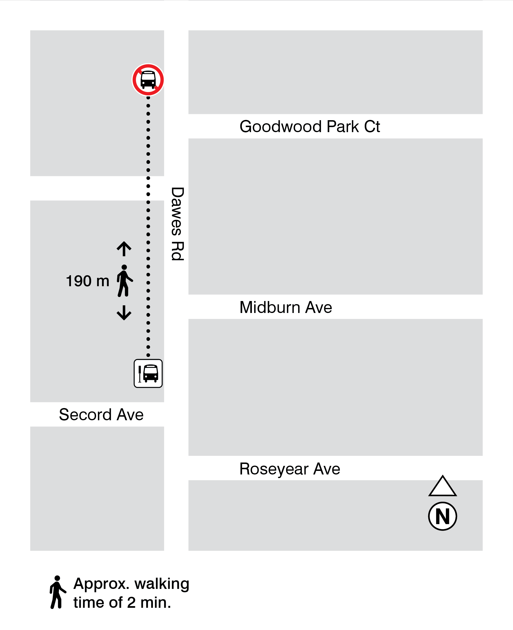 Map for stops 1895 and 1901