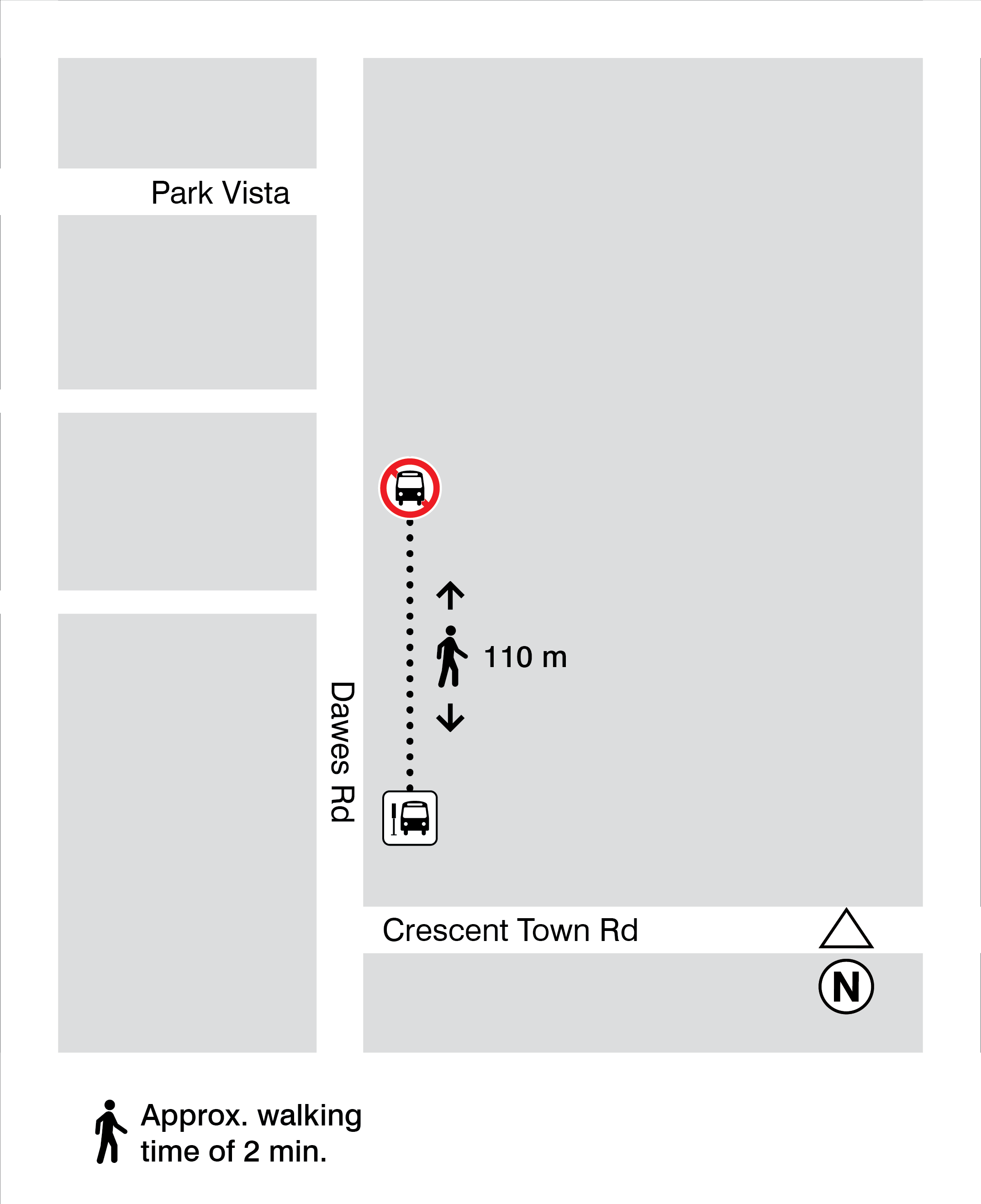 Map for stops 1898 and 11255