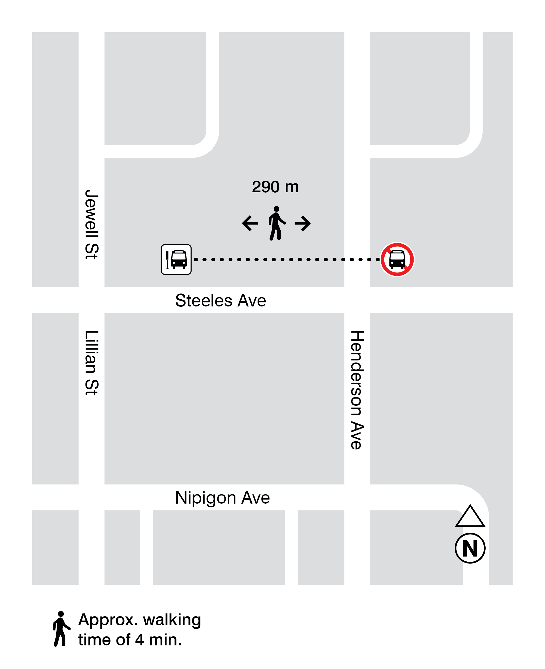 Map for stops 8225 and 8256