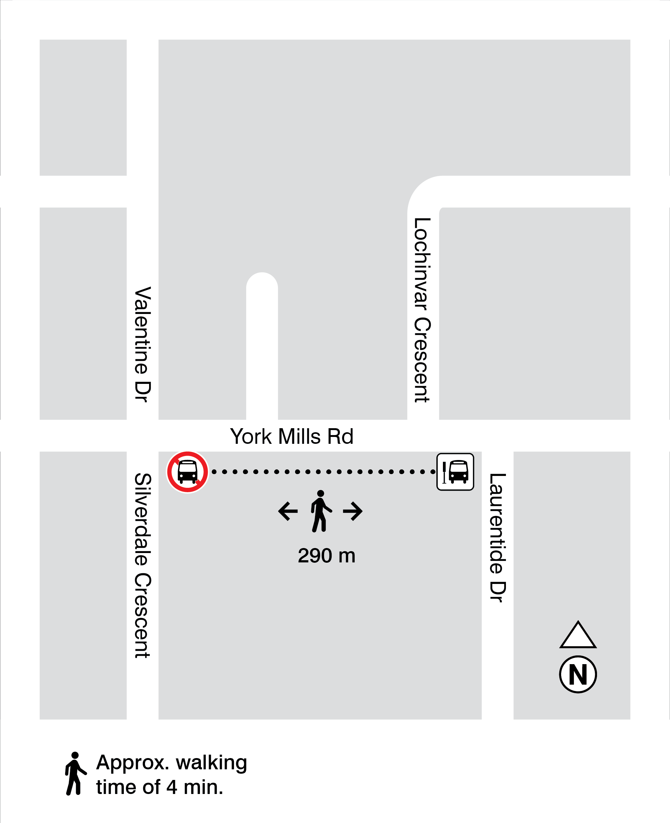 Map for stops 9085 and 9075